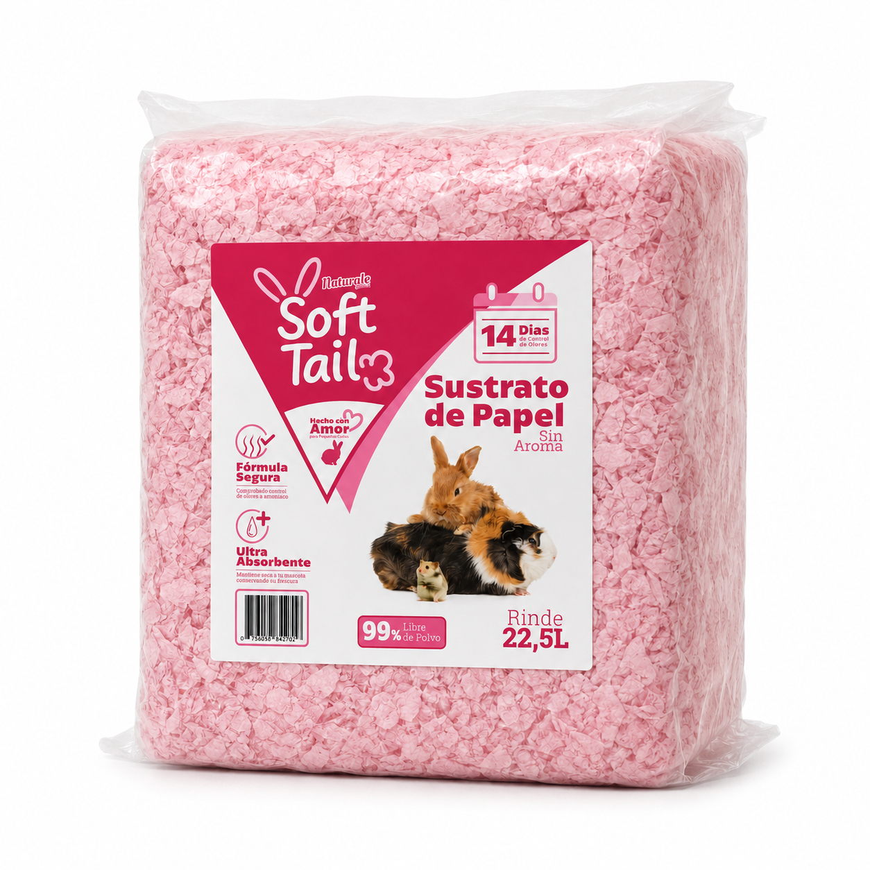 SOFT TAIL - PAPER BEDDING 22.5L PINK