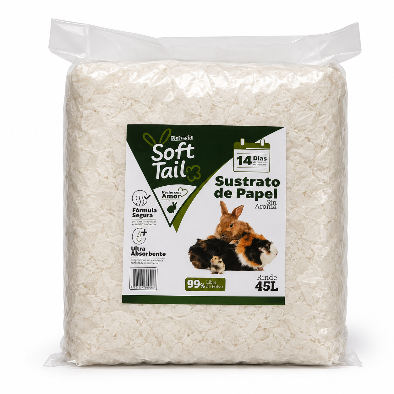 SOFT TAIL - PAPER BEDDING 45L WHITE